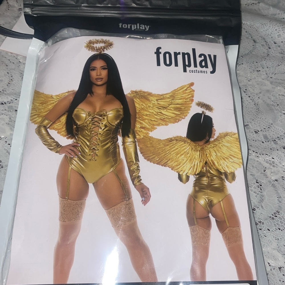Sexy golden angel costume size s/m